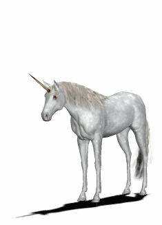 white unicorn animated, rearing up
